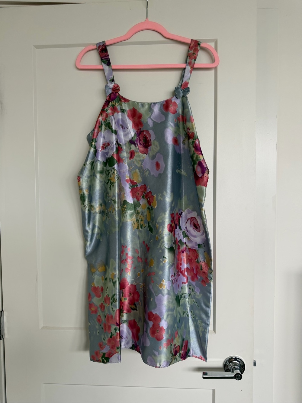 Vintage 80s Angee Intimates Floral Slip Dress Rare Find